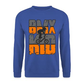 BMX Bicycle Accessories BMX Rider Ramp BMX downhill - Unisex Sweatshirt - royal blue - Front - Alina (178cm) & Michal (187cm)