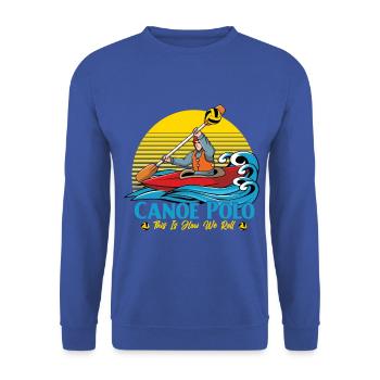 Canoe Polo This is how we roll - Unisex Pullover - Royalblau - Vorne - Alina (178cm) & Michal (187cm)