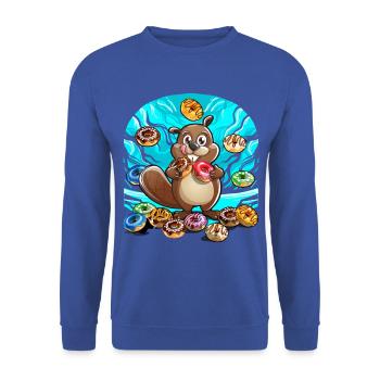 Bieber Donuts - Unisex Sweatshirt - royal blue - Front - Alina (178cm) & Michal (187cm)