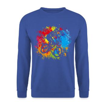 Bicycle MTB - Unisex Sweatshirt - royal blue - Front - Alina (178cm) & Michal (187cm)