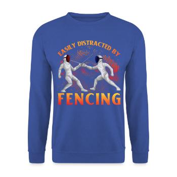 Easily Distracted by Fencing - Unisex Pullover - Royalblau - Vorne - Alina (178cm) & Michal (187cm)