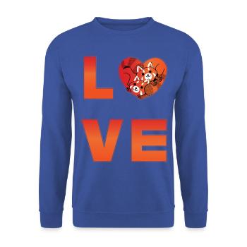 Cat Bear Little Panda Love - Unisex Sweatshirt - royal blue - Front - Alina (178cm) & Michal (187cm)