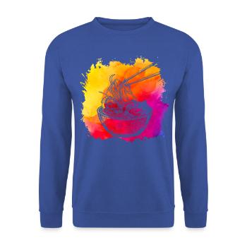 Ramen Retro - Unisex Sweatshirt - royal blue - Front - Alina (178cm) & Michal (187cm)