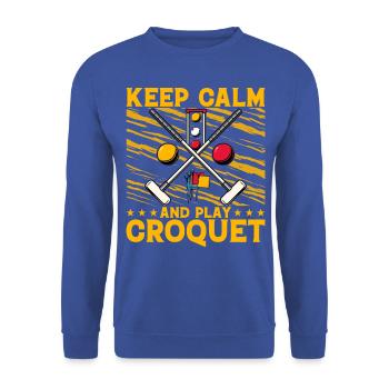Keep calm and play Croquet - Unisex Sweatshirt - royal blue - Front - Alina (178cm) & Michal (187cm)