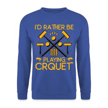 I'd rather be playing Croquet - Unisex Pullover - Royalblau - Vorne - Alina (178cm) & Michal (187cm)