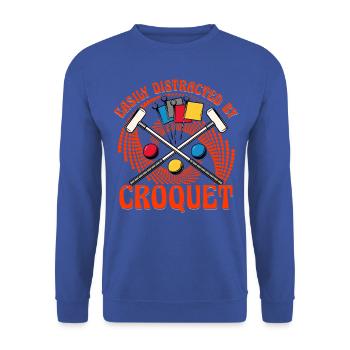 Easily Distracted by Croquet - Unisex Pullover - Royalblau - Vorne - Alina (178cm) & Michal (187cm)