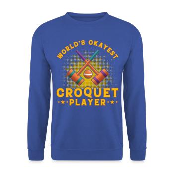 World's okayest Croquet player - Unisex Sweatshirt - royal blue - Front - Alina (178cm) & Michal (187cm)