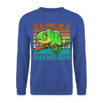 You are one in a Chameleon - Unisex Sweatshirt - royal blue - Front - Alina (178cm) & Michal (187cm)
