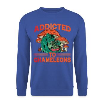 Addicted to Chameleons - Unisex Sweatshirt - royal blue - Front - Alina (178cm) & Michal (187cm)