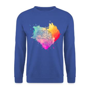 Chameleon - Unisex Sweatshirt - royal blue - Front - Alina (178cm) & Michal (187cm)