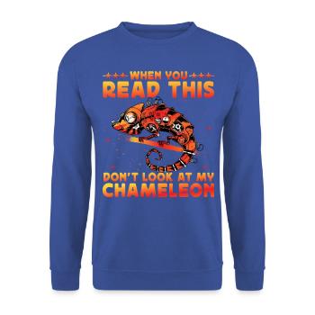 When you read this don't look at my Chameleon - Unisex Pullover - Royalblau - Vorne - Alina (178cm) & Michal (187cm)