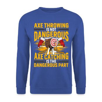 Axe Throwing is not dangerous Axe catching is the - Unisex Pullover - Royalblau - Vorne - Alina (178cm) & Michal (187cm)