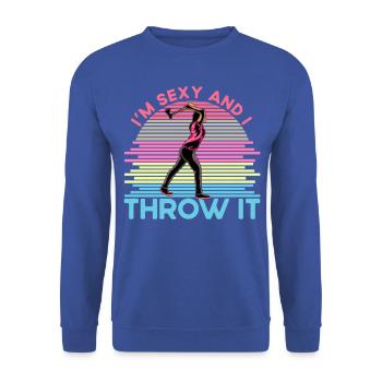 Je suis sexy et je le jette - Sweat-shirt Unisexe - bleu royal - Devant - Alina (178cm) & Michal (187cm)