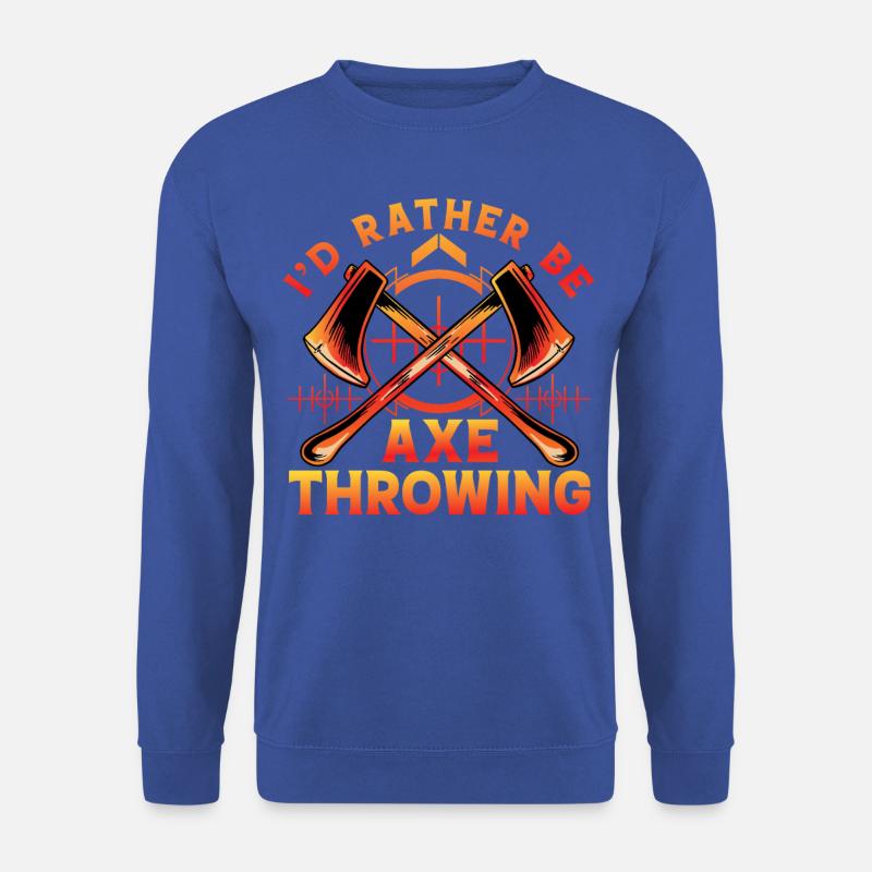 I'd rather be Axe Throwing - Unisex Pullover - Royalblau