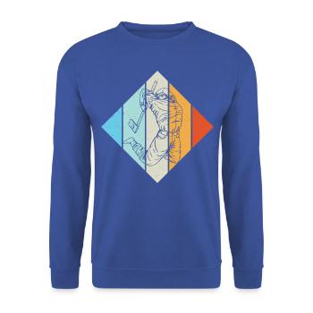 Lancer de hache rétro - Sweat-shirt Unisexe - bleu royal - Devant - Alina (178cm) & Michal (187cm)