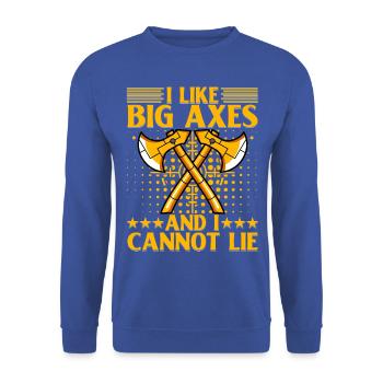 I like Big Axes and cannot lie - Unisex Pullover - Royalblau - Vorne - Alina (178cm) & Michal (187cm)