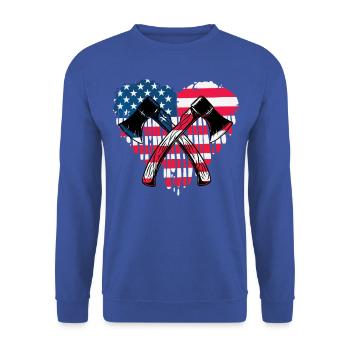 Lancer de hache - Sweat-shirt Unisexe - bleu royal - Devant - Alina (178cm) & Michal (187cm)