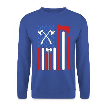 Lancer de hache - Sweat-shirt Unisexe - bleu royal - Devant - Alina (178cm) & Michal (187cm)