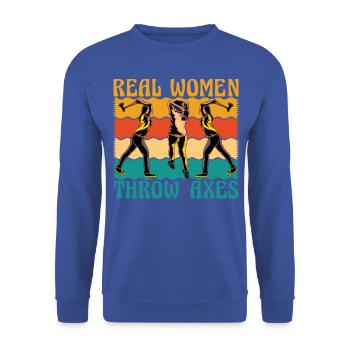 De vraies femmes lancent des haches - Sweat-shirt Unisexe - bleu royal - Devant - Alina (178cm) & Michal (187cm)