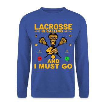Lacrosse is calling and I must go - Unisex Pullover - Royalblau - Vorne - Alina (178cm) & Michal (187cm)