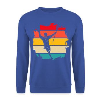 Lacrosse Retro - Unisex Pullover - Royalblau - Vorne - Alina (178cm) & Michal (187cm)