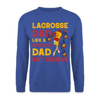 Lacrosse dad like a regular Dad but Cooler - Unisex Pullover - Royalblau - Vorne - Alina (178cm) & Michal (187cm)