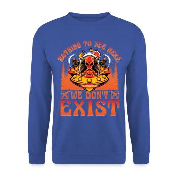 Rien à voir ici nous n’existons pas - Sweat-shirt Unisexe - bleu royal - Devant - Alina (178cm) & Michal (187cm)