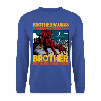 Brothersaurus comme un Brother normal mais plus Roar - Sweat-shirt Unisexe - bleu royal - Devant - Alina (178cm) & Michal (187cm)