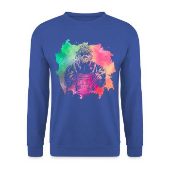 Artisan chrétien - Sweat-shirt Unisexe - bleu royal - Devant - Alina (178cm) & Michal (187cm)