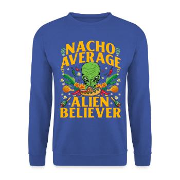 Nacho Average Alien Believer - Unisex Pullover - Royalblau - Vorne - Alina (178cm) & Michal (187cm)