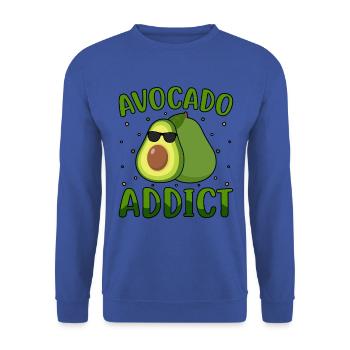 Avocado Addict vegan - Unisex Sweatshirt - royal blue - Front - Alina (178cm) & Michal (187cm)