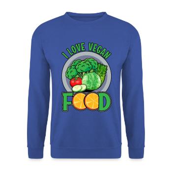 l love vegan food - Unisex Pullover - Royalblau - Vorne - Alina (178cm) & Michal (187cm)