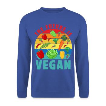 The Future is Vegan - Unisex Sweatshirt - royal blue - Front - Alina (178cm) & Michal (187cm)