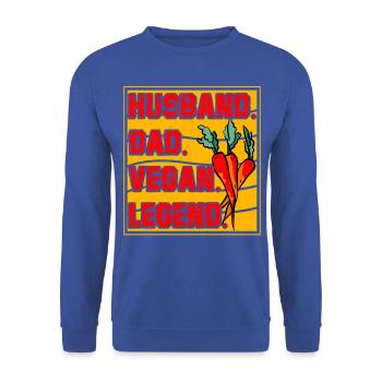 Husband Dad Vegan Legend - Unisex Pullover - Royalblau - Vorne - Alina (178cm) & Michal (187cm)
