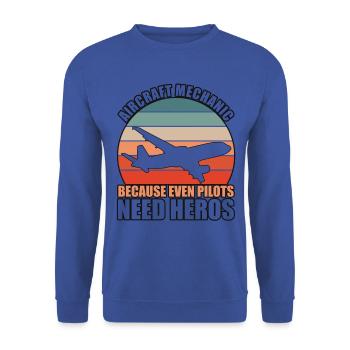 Aircraft Mechanic - Unisex Pullover - Royalblau - Vorne - Alina (178cm) & Michal (187cm)
