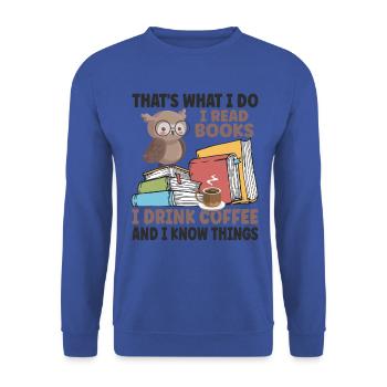 Je lis des livres - Sweat-shirt Unisexe - bleu royal - Devant - Alina (178cm) & Michal (187cm)