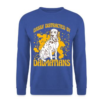 Facilement distrait mes Dalmatiens - Sweat-shirt Unisexe - bleu royal - Devant - Alina (178cm) & Michal (187cm)