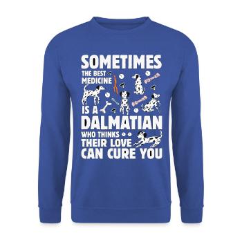 Drôle de dicton dalmate - Sweat-shirt Unisexe - bleu royal - Devant - Alina (178cm) & Michal (187cm)