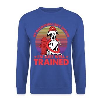 Mon dalmatien n’est pas gâté, je suis juste bien entraîné - Sweat-shirt Unisexe - bleu royal - Devant - Alina (178cm) & Michal (187cm)