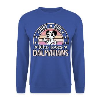 Juste une fille qui aime les dalmatiens - Sweat-shirt Unisexe - bleu royal - Devant - Alina (178cm) & Michal (187cm)