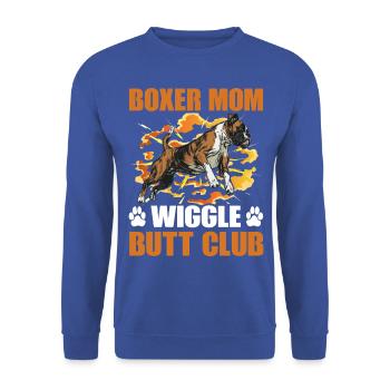 Boxer Mom Wiggle Butt Club - Unisex Sweatshirt - royal blue - Front - Alina (178cm) & Michal (187cm)