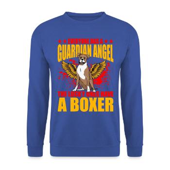 Everyone has a guardian Angel Boxer - Unisex Pullover - Royalblau - Vorne - Alina (178cm) & Michal (187cm)