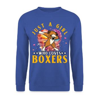 Juste une fille qui aime les boxeurs - Sweat-shirt Unisexe - bleu royal - Devant - Alina (178cm) & Michal (187cm)