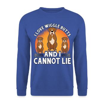 I love Wiggle Butts and I cannot Lie Boxer - Unisex Sweatshirt - royal blue - Front - Alina (178cm) & Michal (187cm)