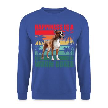 Le bonheur est un boxeur chaleureux - Sweat-shirt Unisexe - bleu royal - Devant - Alina (178cm) & Michal (187cm)
