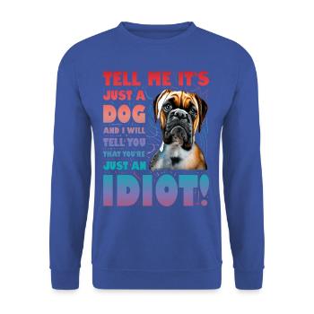 Boxer Lustiger Spruch - Unisex Pullover - Royalblau - Vorne - Alina (178cm) & Michal (187cm)