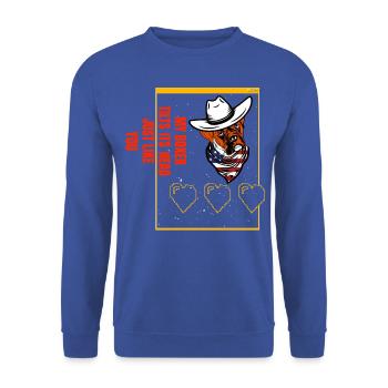 My Boxer tilts his Head just like you - Unisex Sweatshirt - royal blue - Front - Alina (178cm) & Michal (187cm)