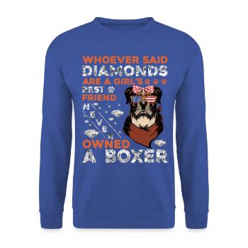 Boxeur - Sweat-shirt Unisexe - bleu royal - Devant - Alina (178cm) & Michal (187cm)