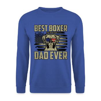 Best Boxer Dad Ever - Unisex Pullover - Royalblau - Vorne - Alina (178cm) & Michal (187cm)