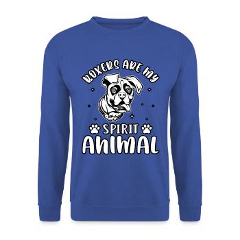 Boxers Are My Spirit Animal - Unisex Pullover - Royalblau - Vorne - Alina (178cm) & Michal (187cm)